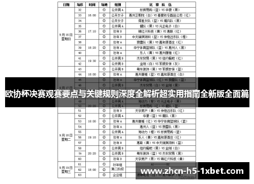 欧协杯决赛观赛要点与关键规则深度全解析超实用指南全新版全面篇 欧协杯决赛观赛要点与关键规则深度全解析超实用指南全新版全面篇